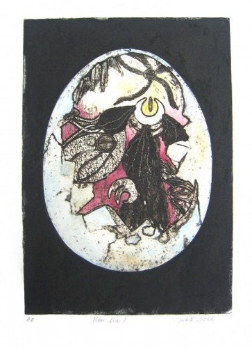 'New Life 1', collagraph, approx image size 40cms x 30cms 