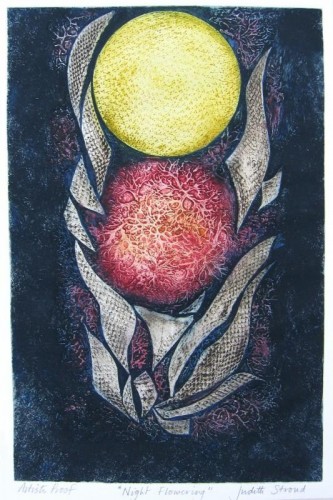 'Night Flowering', collagraph, approx image size 45cms x 30cms  