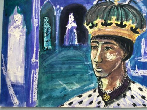 11The Age of Kings Design for Radio Times book cover Gouache & wax resist 280 x 380cms