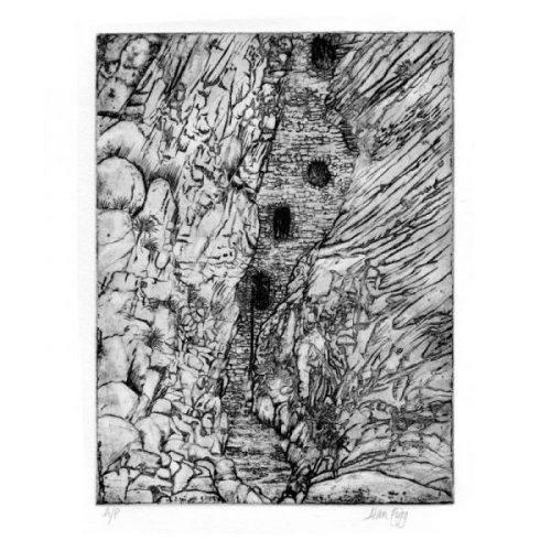 14 Alan Figg ‘Fishing in Swansea Bay’ Linocut 390x 300mm