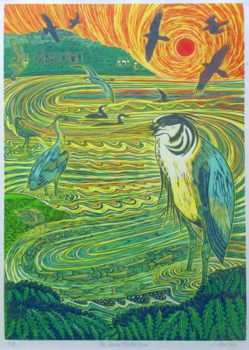 18 Alan Figg The Heron Priested Shore’Linocut 460 x 330mm