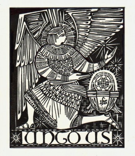 1963  “Unto Us  Child is Born” linocut 170 x 205 mm