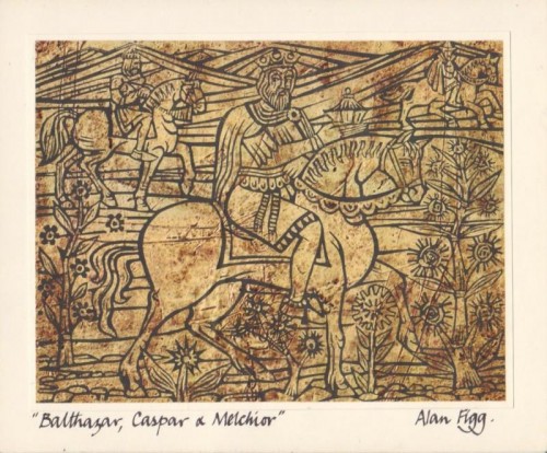 1968  “Balthazar, Caspar and Melchior” linocut on prepared ground 