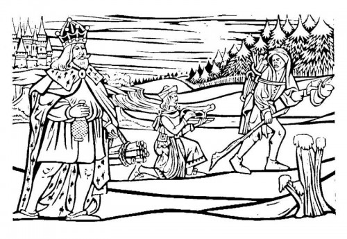 1969  “Good King Wenceslas” linocut 215 x 145 mm