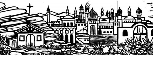 1973  “Bethlehem”  linocut 320 x 100 mm