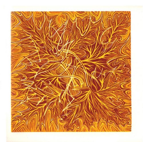 25 Alan Figg ‘Seasons Series: Autumn’ Linocut 220 x 220mm