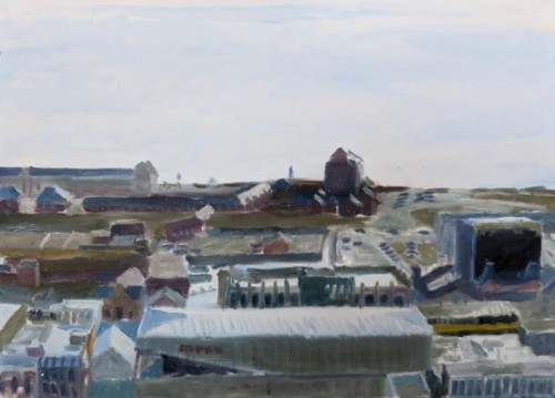 51 David Barron The Odeon, Swansea,  Winter Morning acrylic on canvas 56x43 