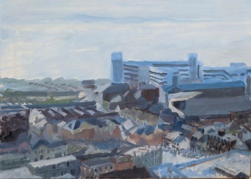 52 David Barron County Hall and The Vetch Field acrylic on canvas 56x40cm 