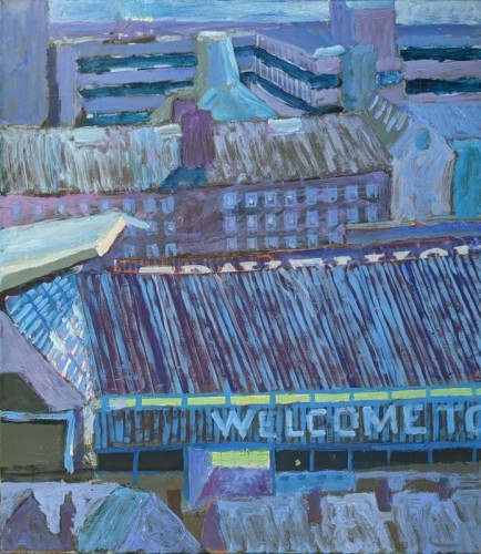 53 David Barron Vetch Field [Welcome to Swansea] acrylic on canvas 60x55cm 