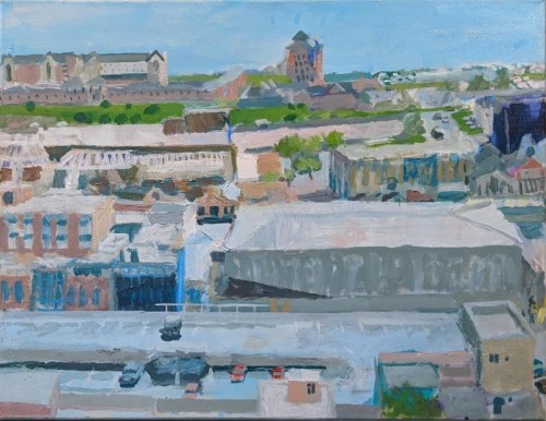 54 David Barron  The Odeon and Kingsway, Swansea acrylic on canvas 65x53cm 