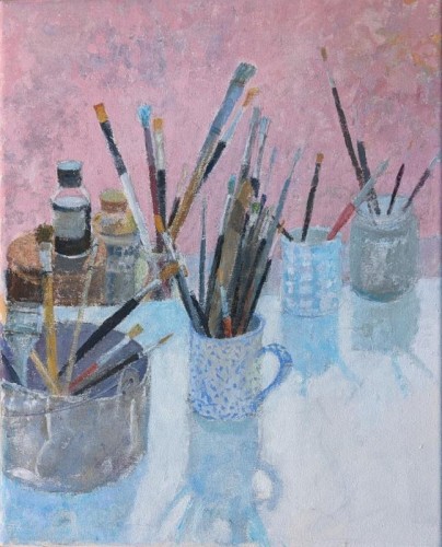 67 David Barron Paintbrushes  acrylic on canvas 50x41cms