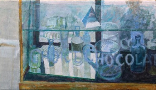 68 David Barron Glass Collection 2019 acrylic on canvas 36x61cms