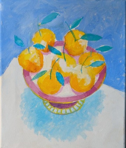69 David Barron Tangerines acrylic on canvas 36x30cms
