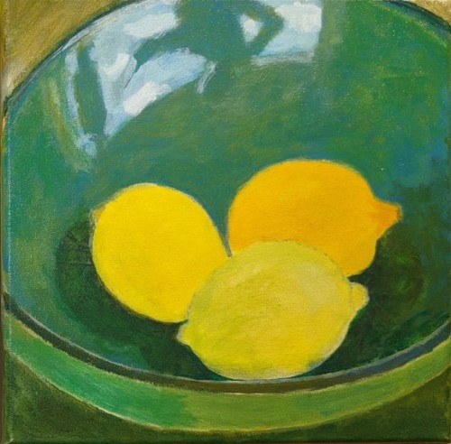 78 David Barron Lemons acrylic on canvas 30x30cms