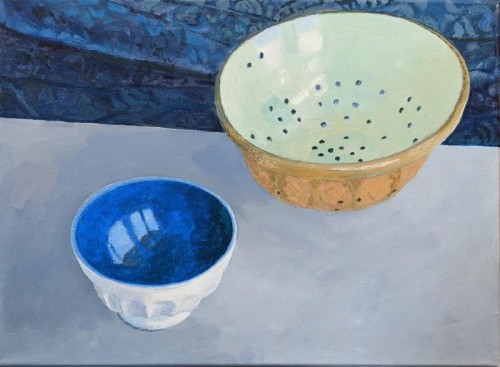 79 David Barron Bowls acrylic on canvas 37x50cms