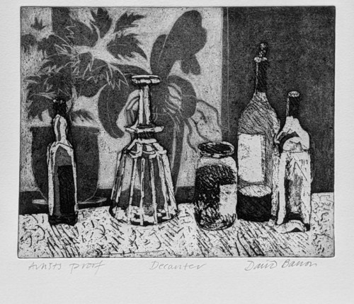 82 David Barron Decanter etching and aquatint 20x25cms