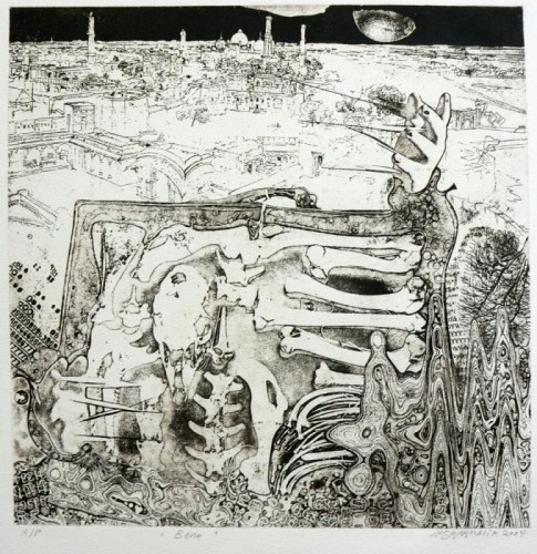 Afshar Malik 'Bone' etching and aquatint (1)
