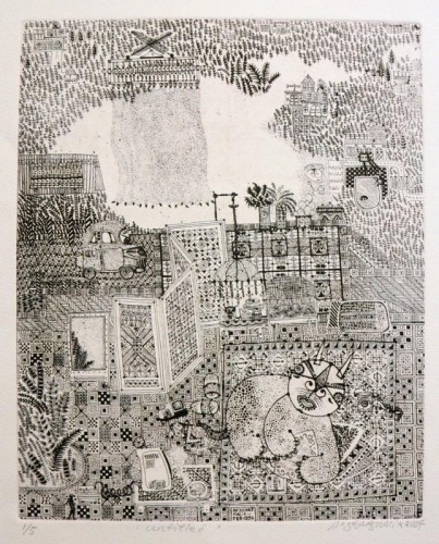 Afshar Malik 'Untitled' etching 