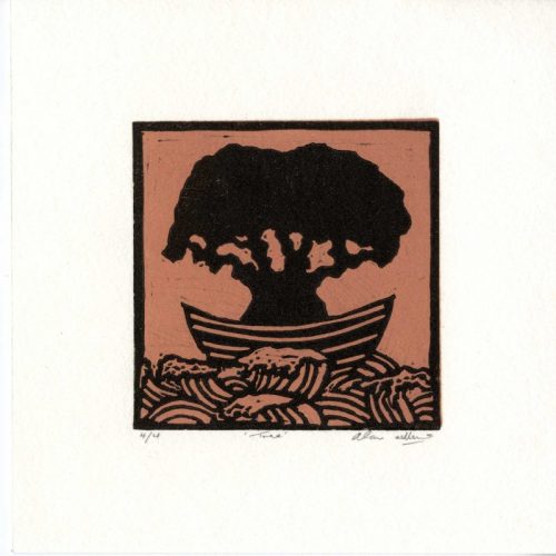 Alan-Williams Tree Linocut