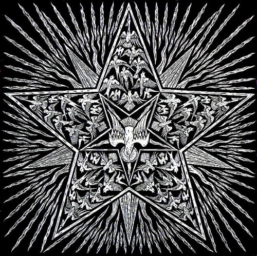 Alan Figg  'And all the angels in heavan did sing' linocut