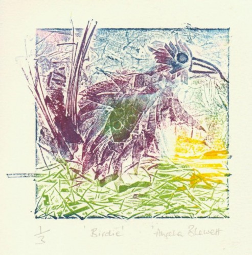 Angela Blewitt 'Birdie' collagraph