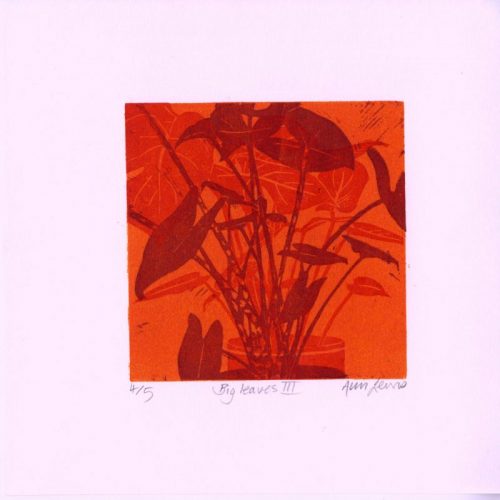 Ann-Lewis Big-Leaves-III Linocut