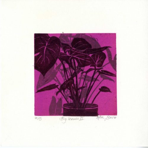 Ann-Lewis Big-Leaves-II Linocut