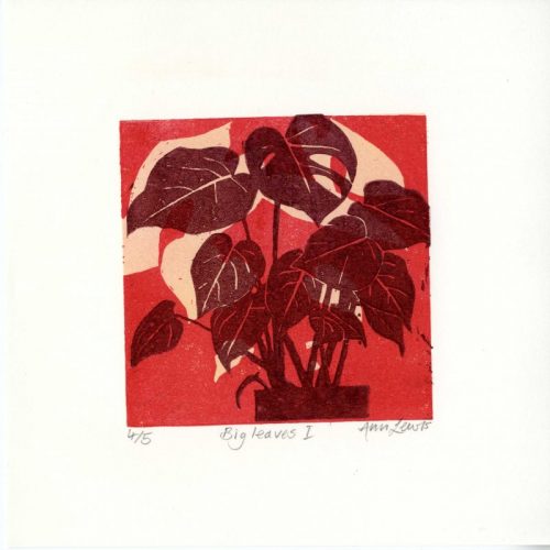 Ann-Lewis Big-Leaves-I Linocut