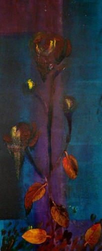 Ayesha Farooq ' Falling Leaves' collagraph