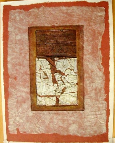 Brenda Hartill 'Element IX' collagraph and Chîne collé