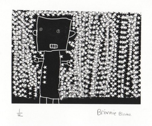 Briannie Blake New Traditions in Print Gendros School screenprint with Chîne collé 