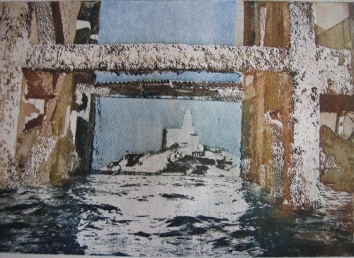 Carys Roberts 'Light at Mumbles' intaglio