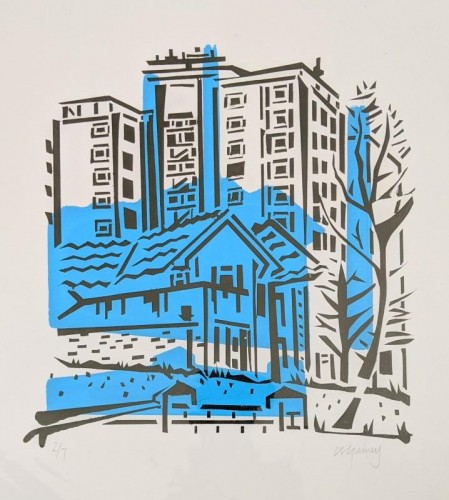Catherine Guiney 'Changing Swansea' screenprint