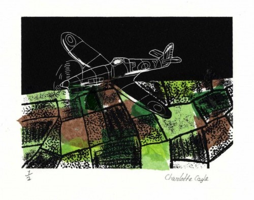 Charlotte Cogle   New Traditions in Print Llanrhidian School screenprint with Chîne collé