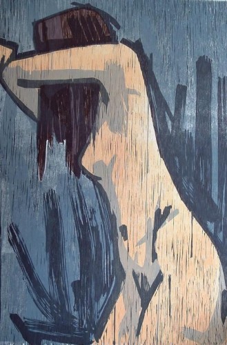Hannah Streat 'Nude IV' Woodcut