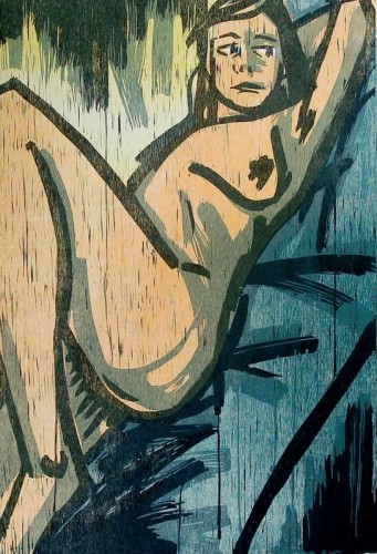 Hannah Streat 'Nude I' Woodcut