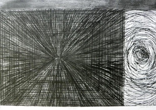 Imraan Ahmad  'TV TV' etching 