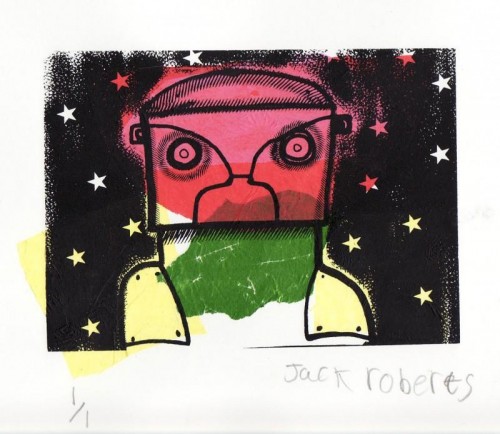 Jack  Roberts New Traditions in Print Gendros School screenprint with Chîne collé