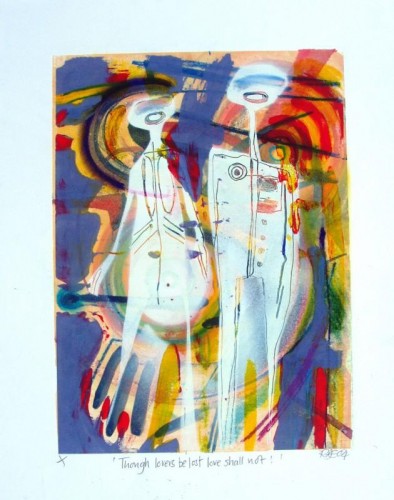 Jen Ruth Evans 'Though Lovers be Lost' mono screenprint