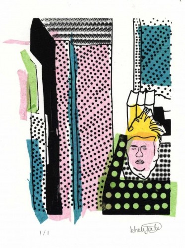 K Helifeite   New Traditions in Print Gowerton School screenprint with Chîne collé