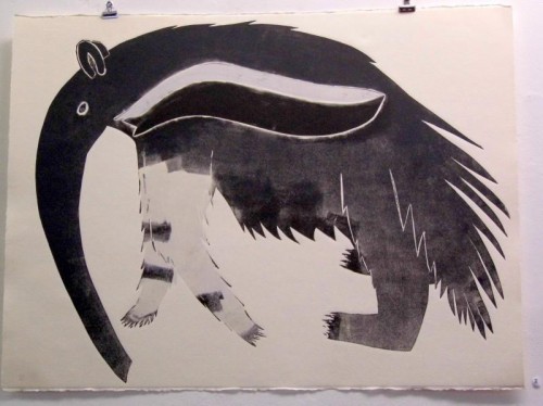 Kara Seaman 'Anteater' collagraph