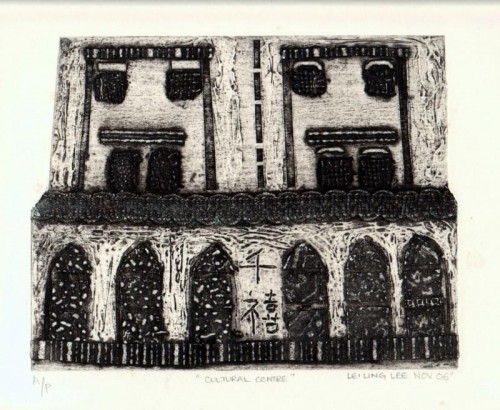 Le Ling Lee 'Cultural Centre' collagraph