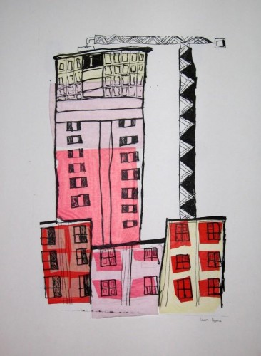 Liam Byrne 'Changing Swansea' screenprint with Chîne collé