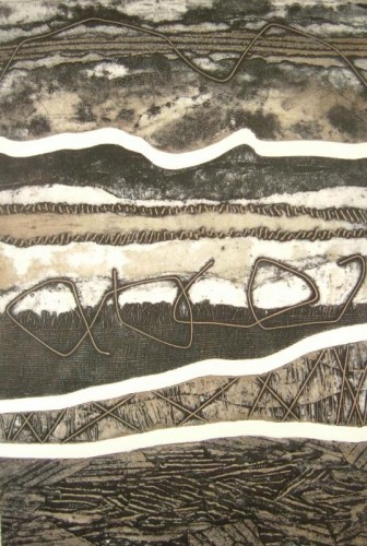 Linda Davies 'Strata I' collagraph