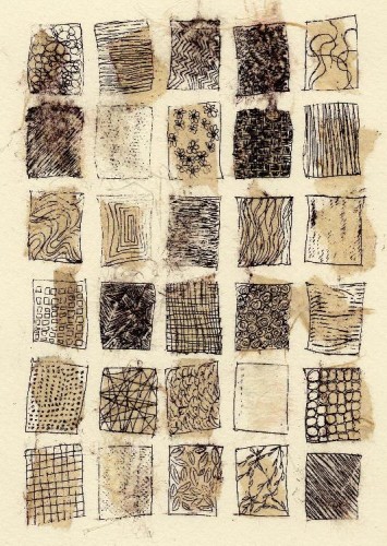 Lorna Packer 'Disrupted Grid II' intaglio