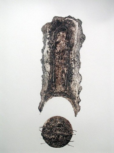 Lynne Bebb  'Lovespoon' collagraph