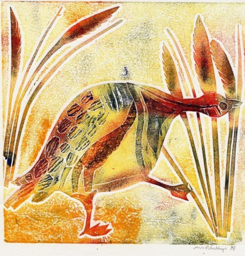 M Phillips 'Wetlands' collagraph