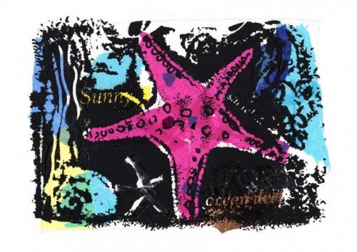 Molly Williams screenprint with Chîne collé designed on ipad