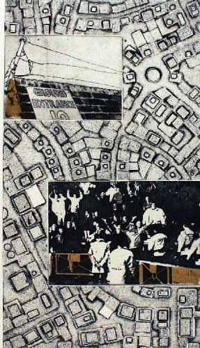 Sarah Hopkins  'Home and Away' collagraph