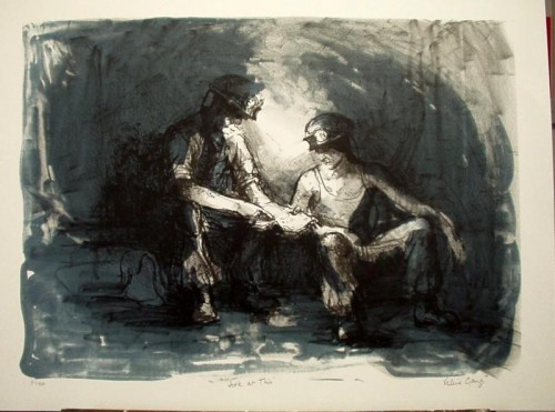 Valerie Ganz 'Look at this' etching and aquatint